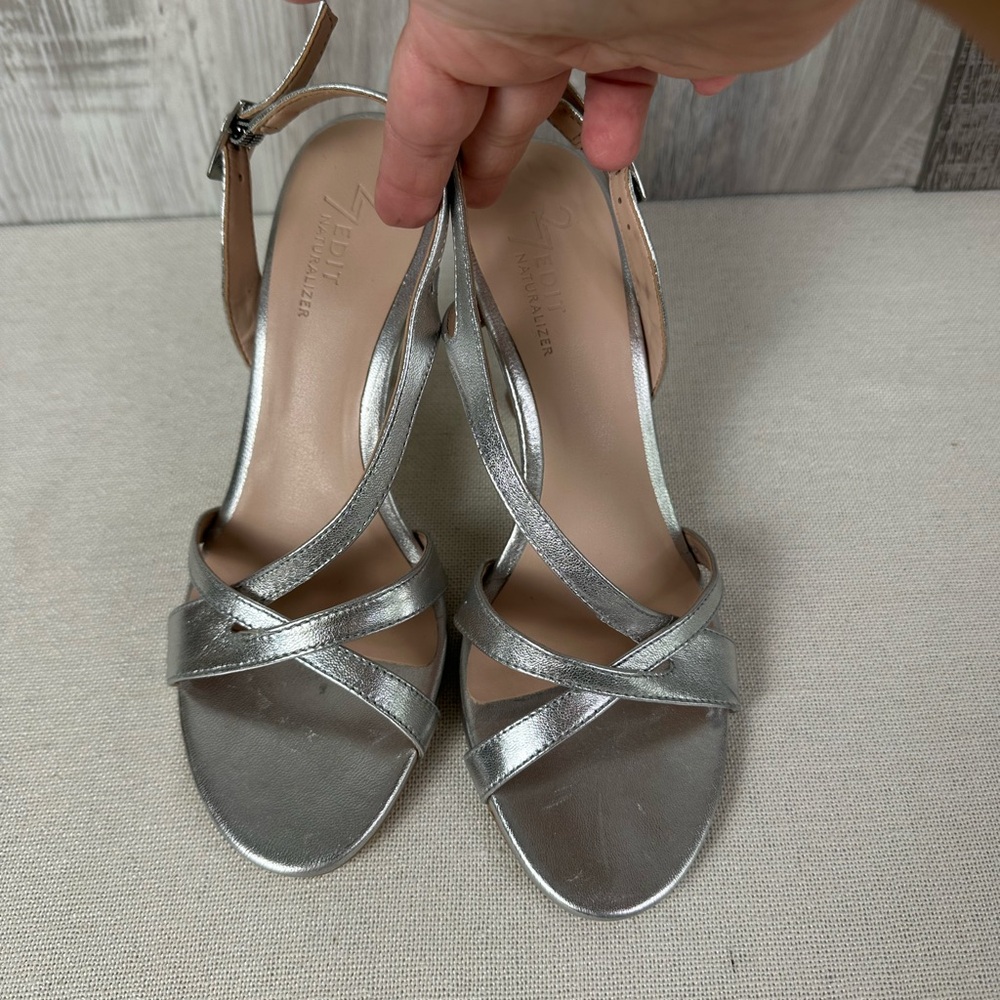 Women’s 27 Edit Silver Strappy Heel -6.5